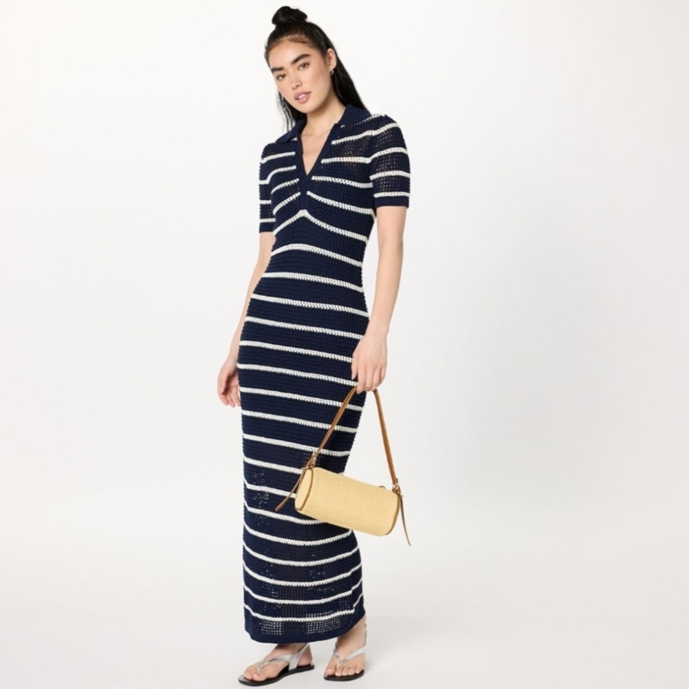 The Drop Womens Crochet Knit Maxi Dress